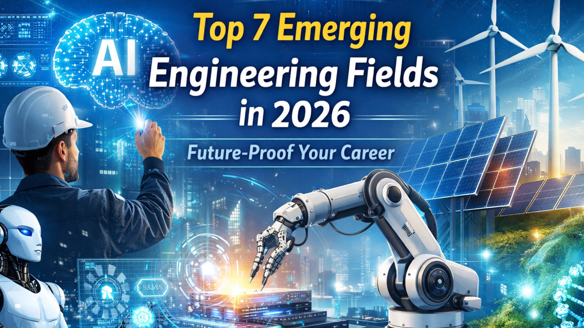 Top emerging engineering fields 2026 - future careers in AI, robotics, renewable energy