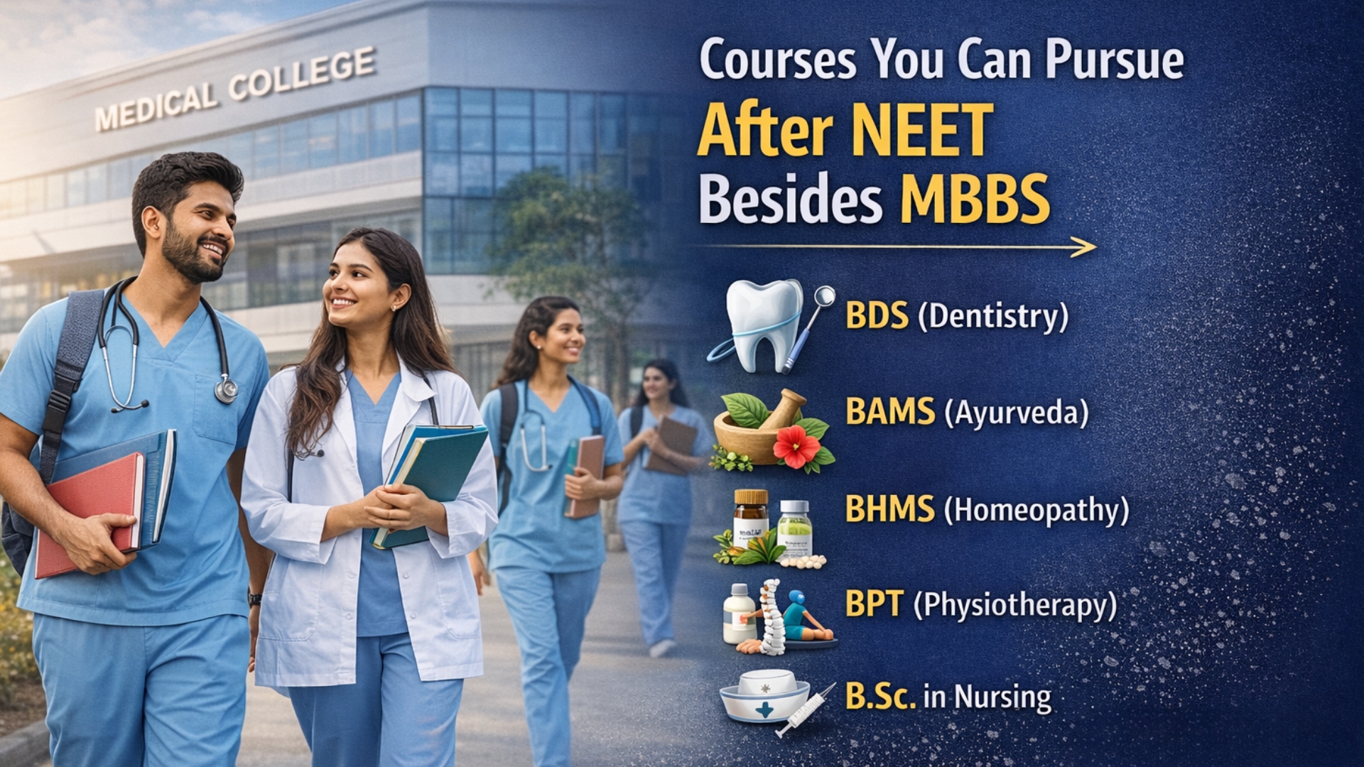 Alternative medical courses after NEET - career options beyond MBBS