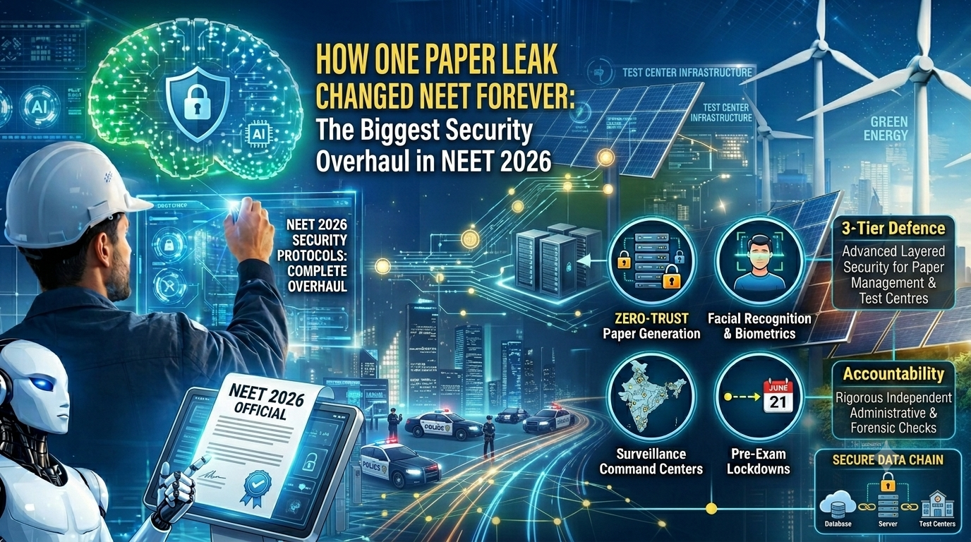 NEET exam security and paper leak prevention concept