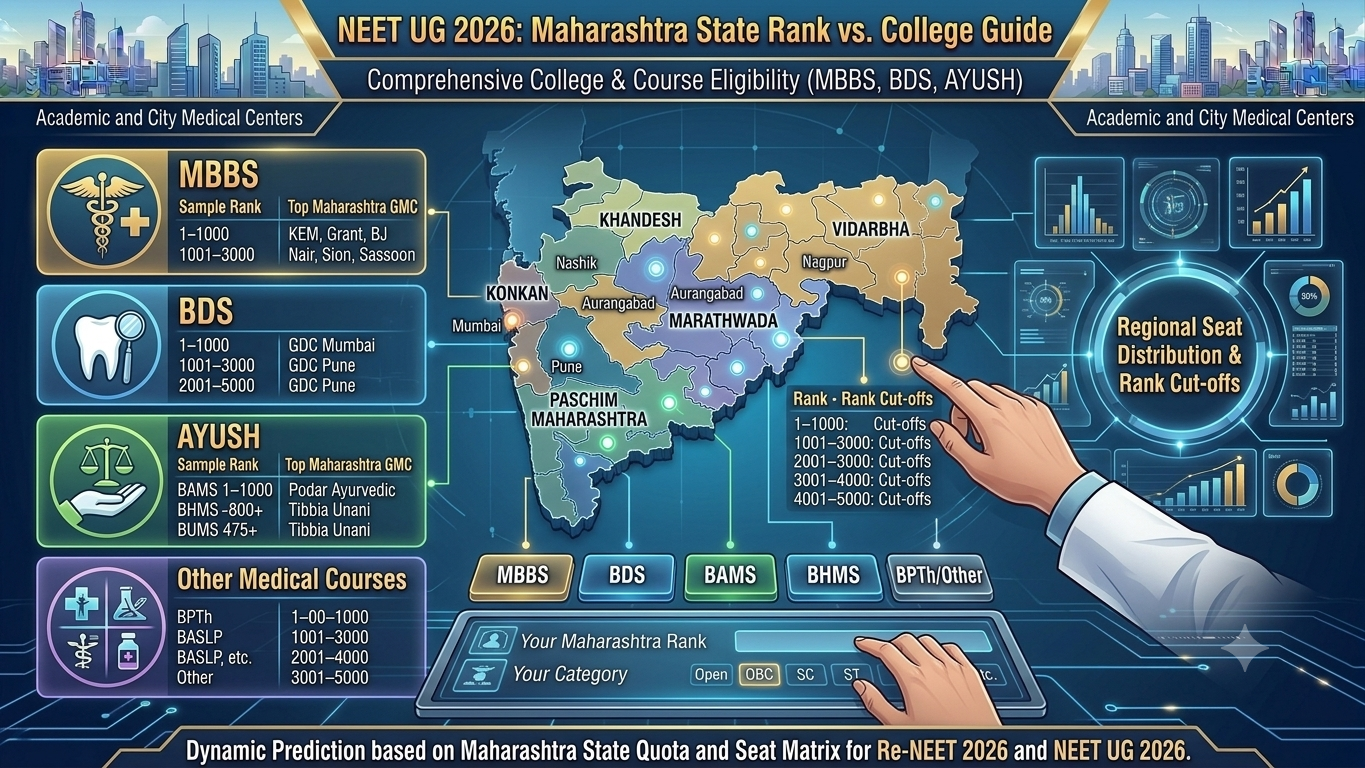 NEET rank vs college in Maharashtra - MBBS, BDS, AYUSH guide