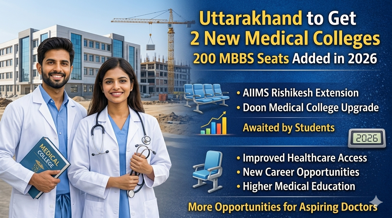 Uttarakhand new medical colleges 2026 - MBBS seat expansion