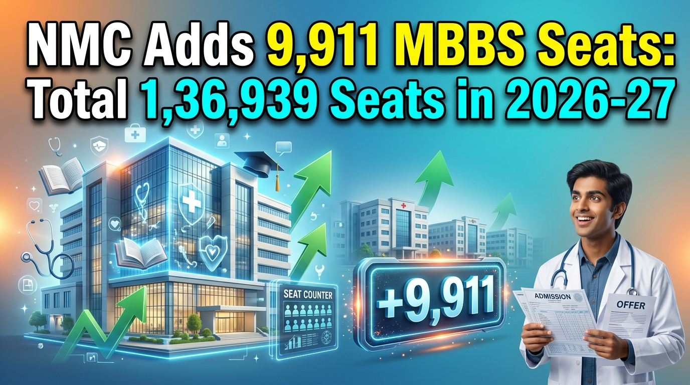 NMC adds 9,911 MBBS seats in 2026 - total 1,36,939 seats